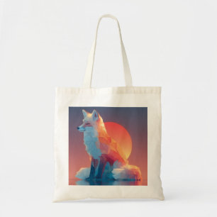 Geometrische Wolfssilhouette Moderne Polygon-Wil Tragetasche