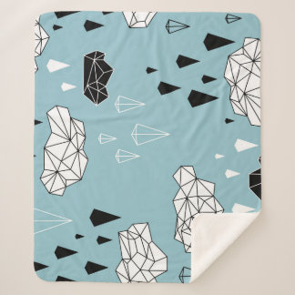 Geometrische Wolken und Regen, nahtloses Muster. Sherpadecke