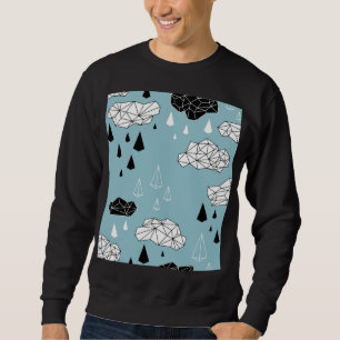 Geometrische Wolken und Regen, nahtloses Muster. Sweatshirt
