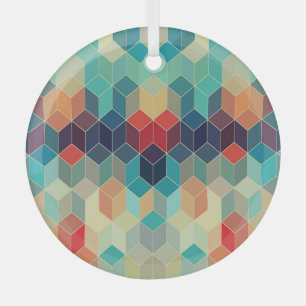 geometrische Würfel des Hipsters: Hintergrund des  Ornament Aus Glas