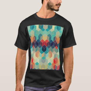geometrische Würfel des Hipsters: Hintergrund des T-Shirt