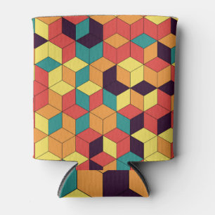 Geometrische Würfel, farbige, nahtlose, Vintage Mu Dosenkühler