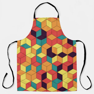 Geometrische Würfel, farbige, nahtlose, Vintage Mu Schürze