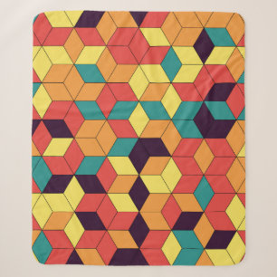 Geometrische Würfel, farbige, nahtlose, Vintage Mu Sherpadecke
