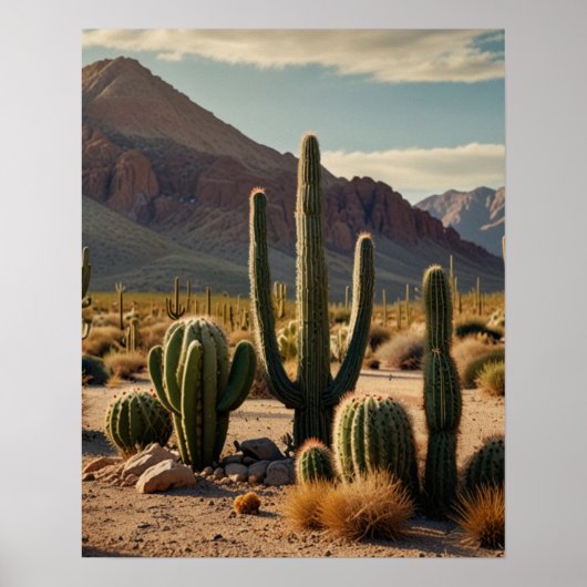 Geometrische Wüstenlandschaft Poster (Vorne)