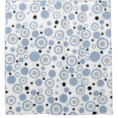 Geometrische Zirkel - Blatt Blau Duschvorhang (Vorderseite)