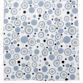 Geometrische Zirkel - Blatt Blau Duschvorhang