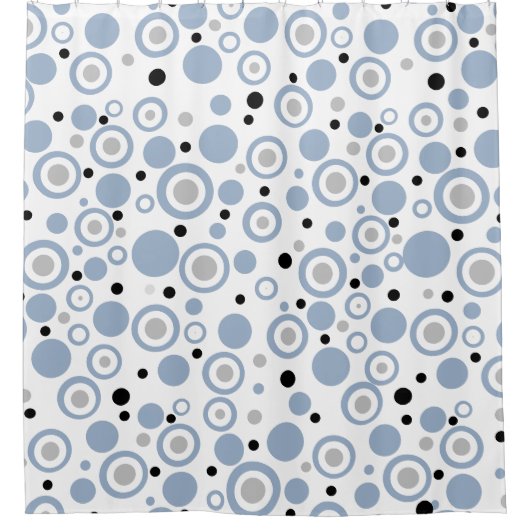 Geometrische Zirkel - Blatt Blau Duschvorhang (Vorderseite)
