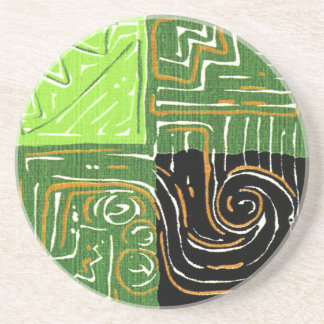 GEOMETRISCHER 1 Untersetzer 4,5" rundes CHARTREUSE