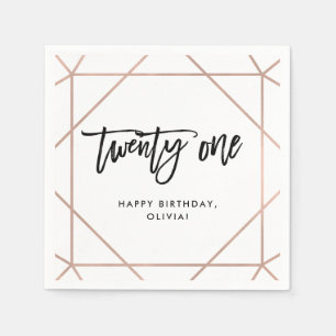 Geometrischer 21. Geburtstag des Serviette