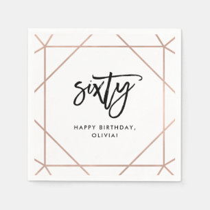 Geometrischer 60. Geburtstag des Serviette