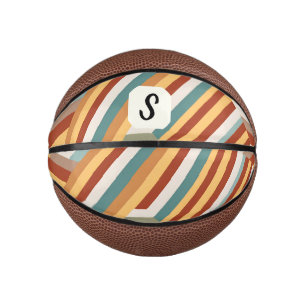 Geometrischer 70er für Monogramm Retro Mini Basketball
