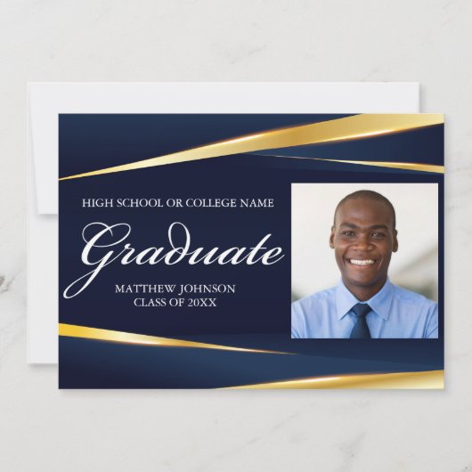 Geometrischer Abschluss für das Foto von Navy Blue Ankündigung (Vorderseite)