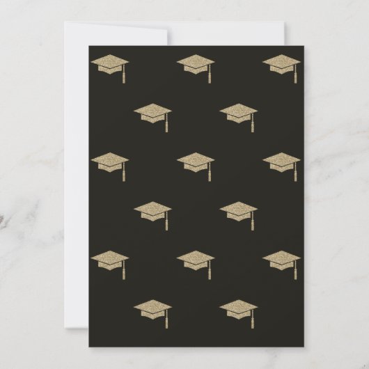 Geometrischer Abschluss von Gold Grad Cap Diamonds Einladung (Rückseite)