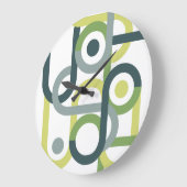 Geometrischer abstrakter beiger grüner Wurf pi Große Wanduhr (Winkel)