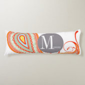 Geometrischer Abstrakter Circle Link Paisley Orang Seitenschläferkissen (Vorderseite)