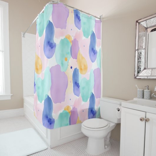 Geometrischer Abstrakter Duschvorhang (Beispiel)