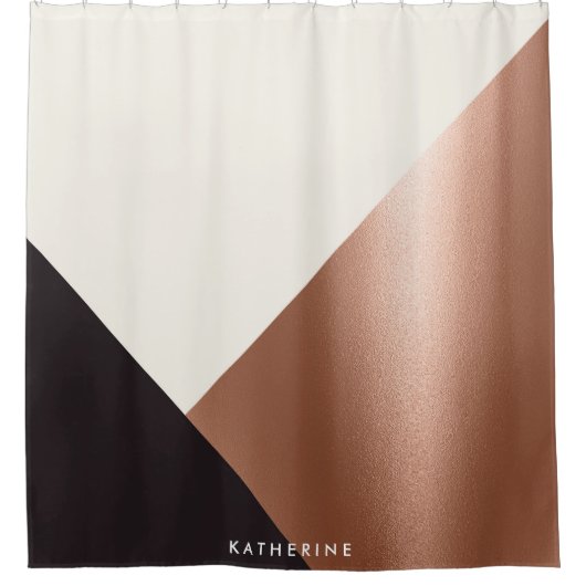 Geometrischer Abstrakter Farbblock Duschvorhang (Vorderseite)