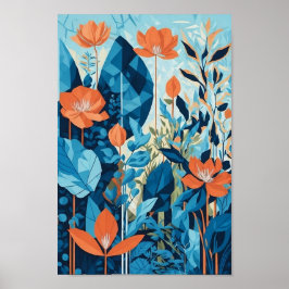 Geometrischer abstrakter Garten, Luftkunst, DOWNLO Poster