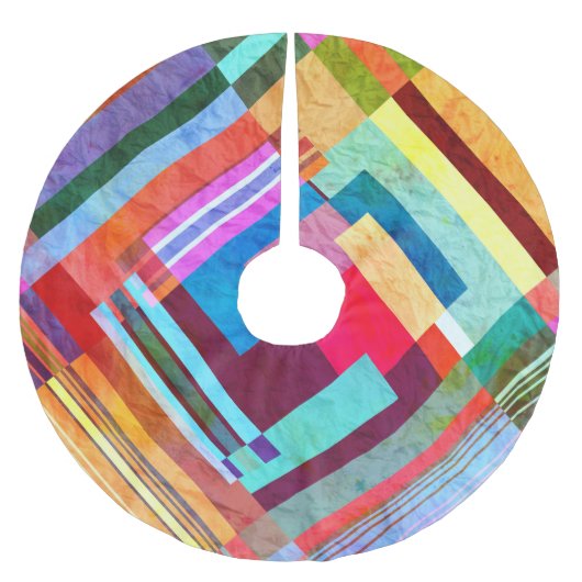Geometrischer abstrakter, grafischer Hintergrund. Polyester Weihnachtsbaumdecke (Vorderseite)