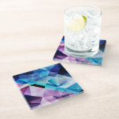 Geometrischer Abstrakter Hintergrund Glasuntersetzer (Schrägansicht)