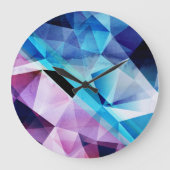 Geometrischer Abstrakter Hintergrund Große Wanduhr (Vorderseite)