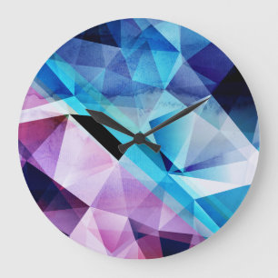 Geometrischer Abstrakter Hintergrund Große Wanduhr