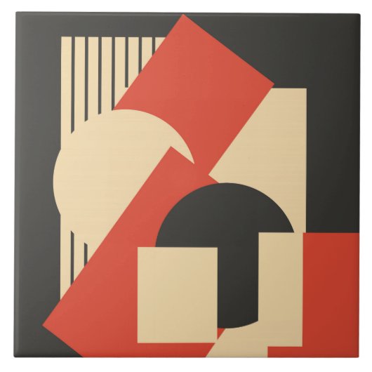 Geometrischer abstrakter Kunst-Deko Brei-oben Fliese (Vorderseite)