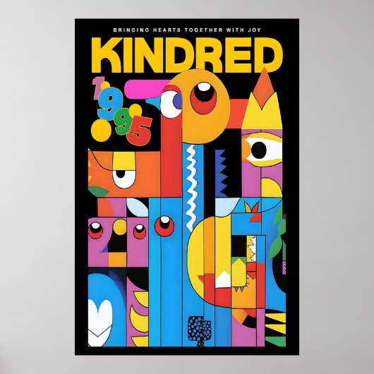 Geometrischer abstrakter Kunstdruck Kindred Ausste Poster (Vorne)