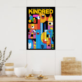 Geometrischer abstrakter Kunstdruck Kindred Ausste Poster (Küche)