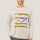 Geometrischer Abstrakter MCM-Look in Gold, Grau Or Tri-Blend Shirt (Vorderseite)