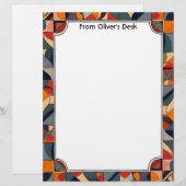 Geometrischer Abstrakter Rahmen Briefbogen (Vorne/Hinten)