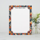 Geometrischer Abstrakter Rahmen Briefbogen (Stehend Vorderseite)