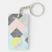 Geometrischer abstrakter Scandi Entwurf Schlüsselanhänger (Rückseite)