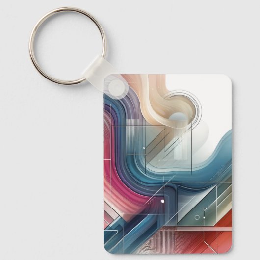 Geometrischer Abstrakter Schlüsselanhänger (Vorderseite)