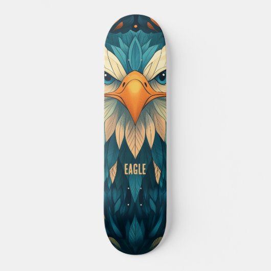 Geometrischer Adler Skateboard (Vorderseite)