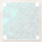 Geometrischer Aquamarin- und Gold-Untersetzer Glasuntersetzer (Rückseite)