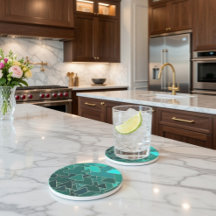 Geometrischer Aquamariner und Goldsandstein-Unters