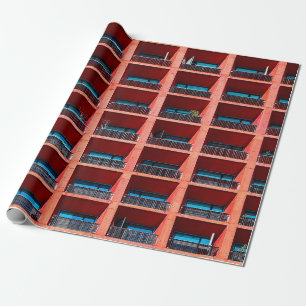 Geometrischer architektonischer Hintergrund der Ko Geschenkpapier