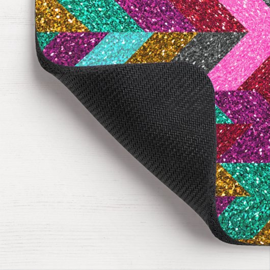 Geometrischer aztekischer Girly rosa aquamariner Mousepad (Ecke)