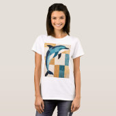 Geometrischer Azure-Sprung T-Shirt (Vorne ganz)