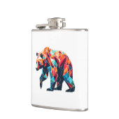 Geometrischer Bär Flachmann (Links)