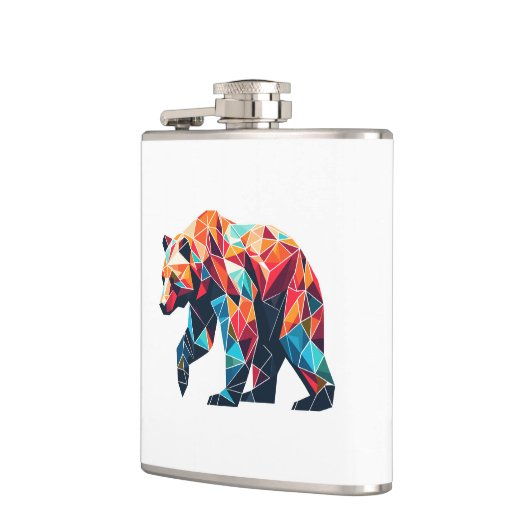 Geometrischer Bär Flachmann (Links)