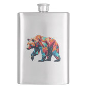 Geometrischer Bär Flachmann (Vorderseite)