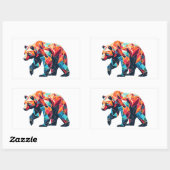 Geometrischer Bär Rechteckiger Aufkleber (Blatt)