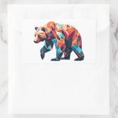 Geometrischer Bär Rechteckiger Aufkleber (Tasche)