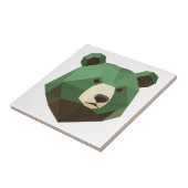 Geometrischer Bärenkopf Low Poly Fliese (Seite)