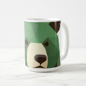 Geometrischer Bärenkopf Low Poly Kaffeetasse (VorderseiteRechts)