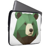 Geometrischer Bärenkopf Low Poly Laptopschutzhülle (Vorne Rechts)