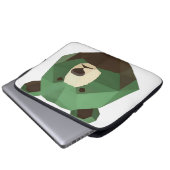 Geometrischer Bärenkopf Low Poly Laptopschutzhülle (Vorne Knopf)